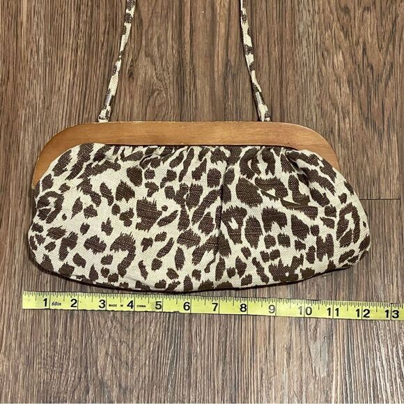 Vintage Sondra Robert’s Animal Print Crossbody or Shoulder Bag Purse Cream Brown - Picture 12 of 14